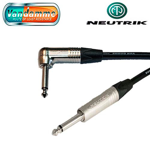 Van Damme Pro Guitar Lead Neutrik 1/4" Str to R/A Jack Connectors NP2X to NP2RX