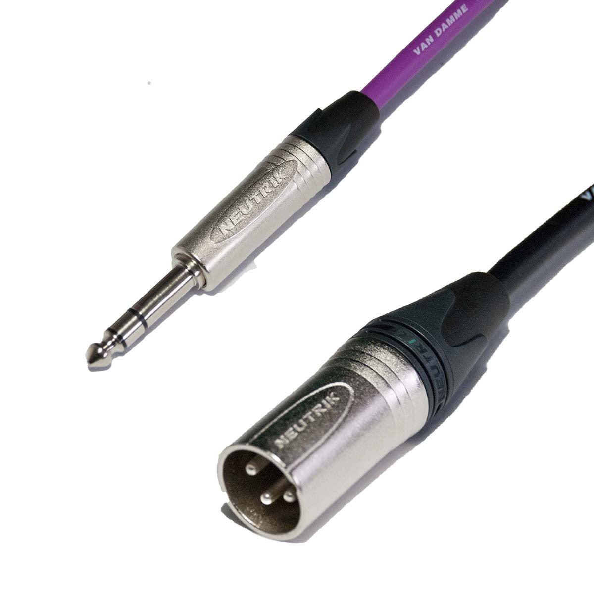 Balanced 1/4" Straight Jack to 3 Pin Male XLR lead Van Damme cable