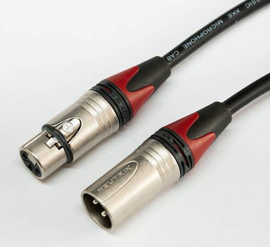 Mic cable Balanced Microphone lead Van Damme cable Neutrik XLR Male to Female with Red Boot