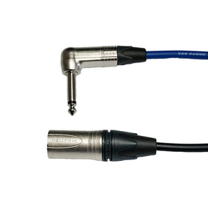 Neutrik XLR Male to NP2RX 1/4" R/A Jack Connector TS Unbalanced Van Damme cables