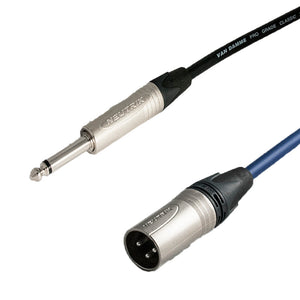 Neutrik XLR Male to NP2X 1/4" Str Jack Connector TS Unbalanced Van Damme cables